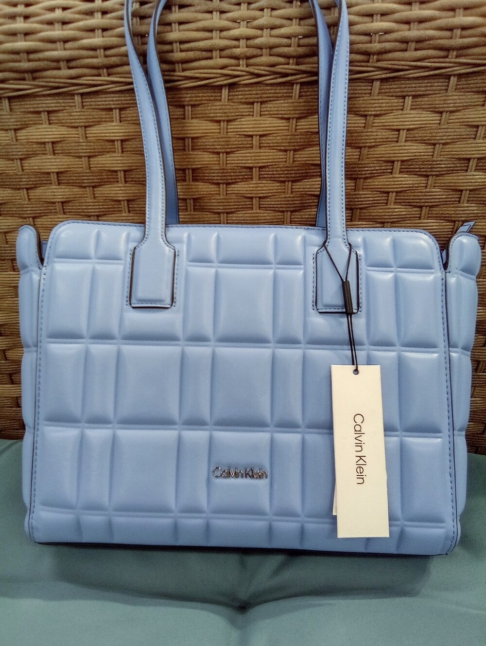Calvin Klein: Lovely Quilted Periwinkle Satchel